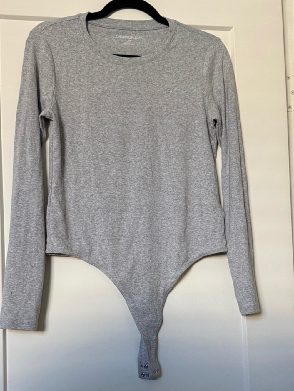 Calvin Klein Gray Long-Sleeve Bodysuit